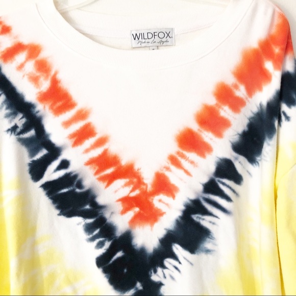 WILDFOX LA top TYEDYE sweatshirt SMALL OVERSIZE EUC - Picture 2 of 7